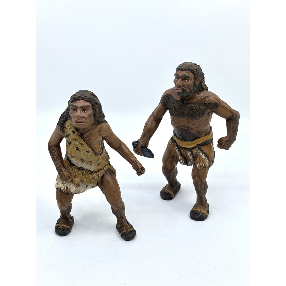 1997 VTG SAFARI LTD UNITED EXHIBITS MISSING LINK NEANDERTHAL FIGURES MALE FEMALE